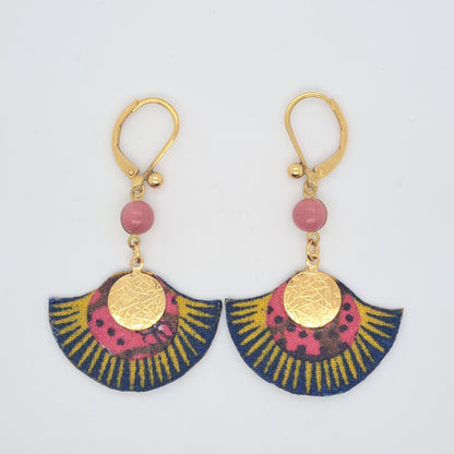 Hanami - Pink Chalcedony Hoop Earrings