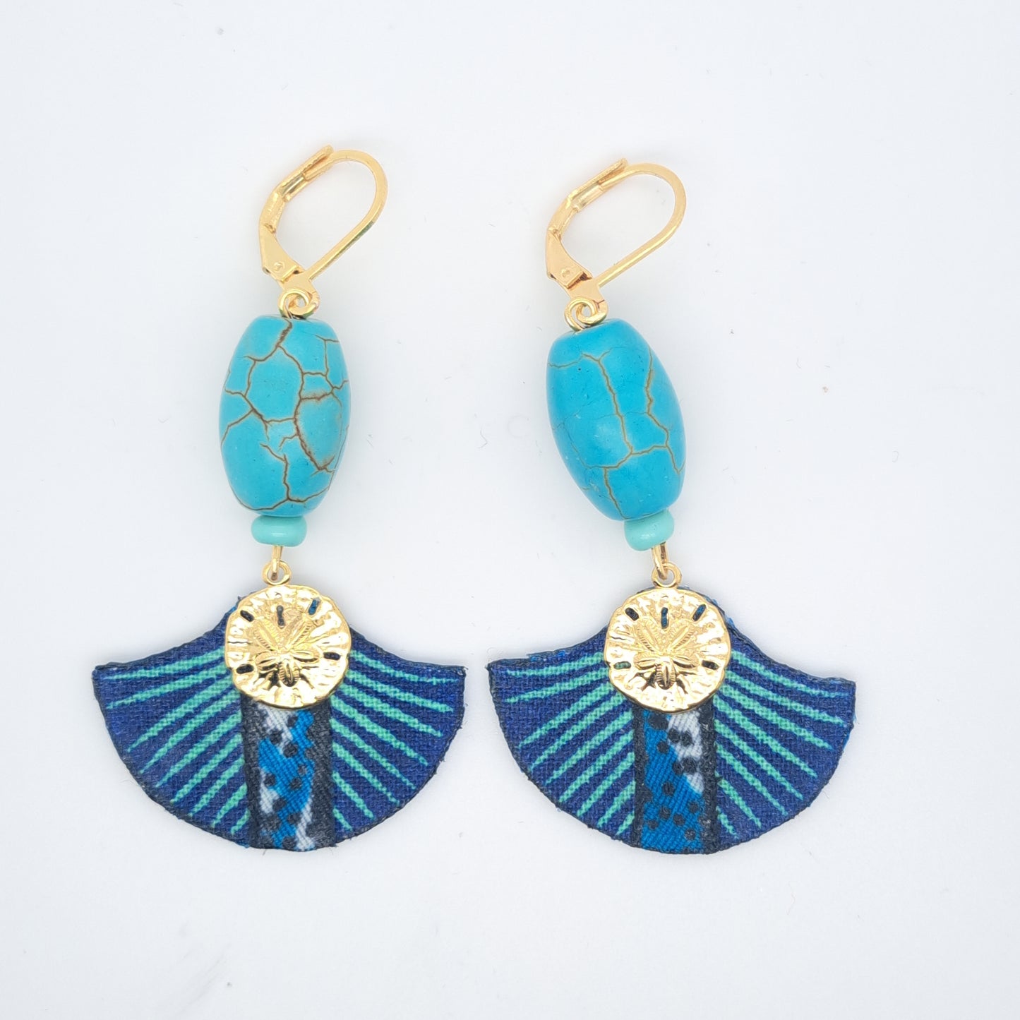 Bleu Seychelles  - Boucles d'oreilles pendantes turquoise (