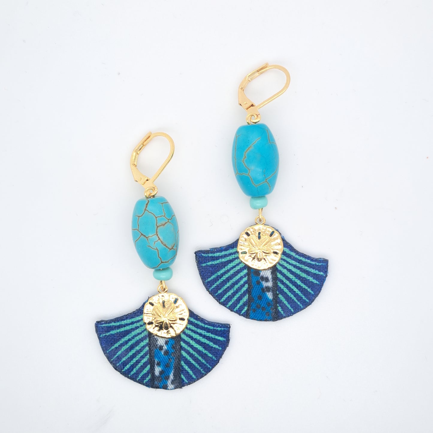 Bleu Seychelles  - Boucles d'oreilles pendantes turquoise (