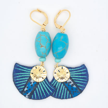 Bleu Seychelles  - Boucles d'oreilles pendantes turquoise (