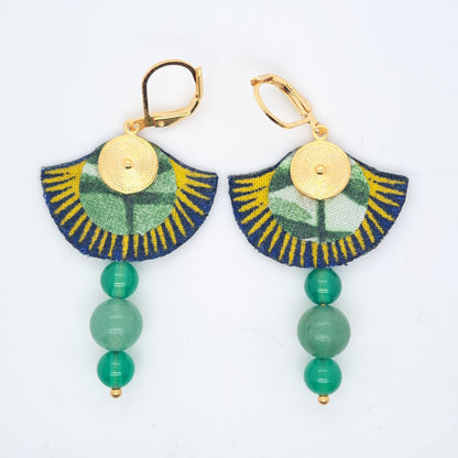 Vert Pura Vida - Boucles d'oreilles pendantes vertes aventurine