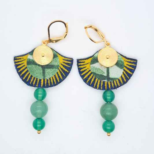 Vert Pura Vida - Boucles d'oreilles pendantes vertes aventurine