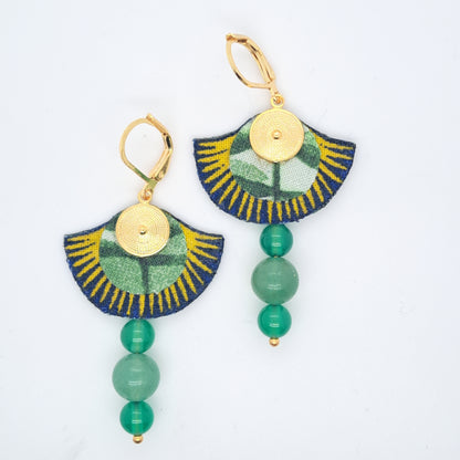 Vert Pura Vida - Boucles d'oreilles pendantes vertes aventurine