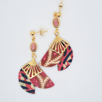 Rose Jaipur - Boucles d'oreilles rhodonite