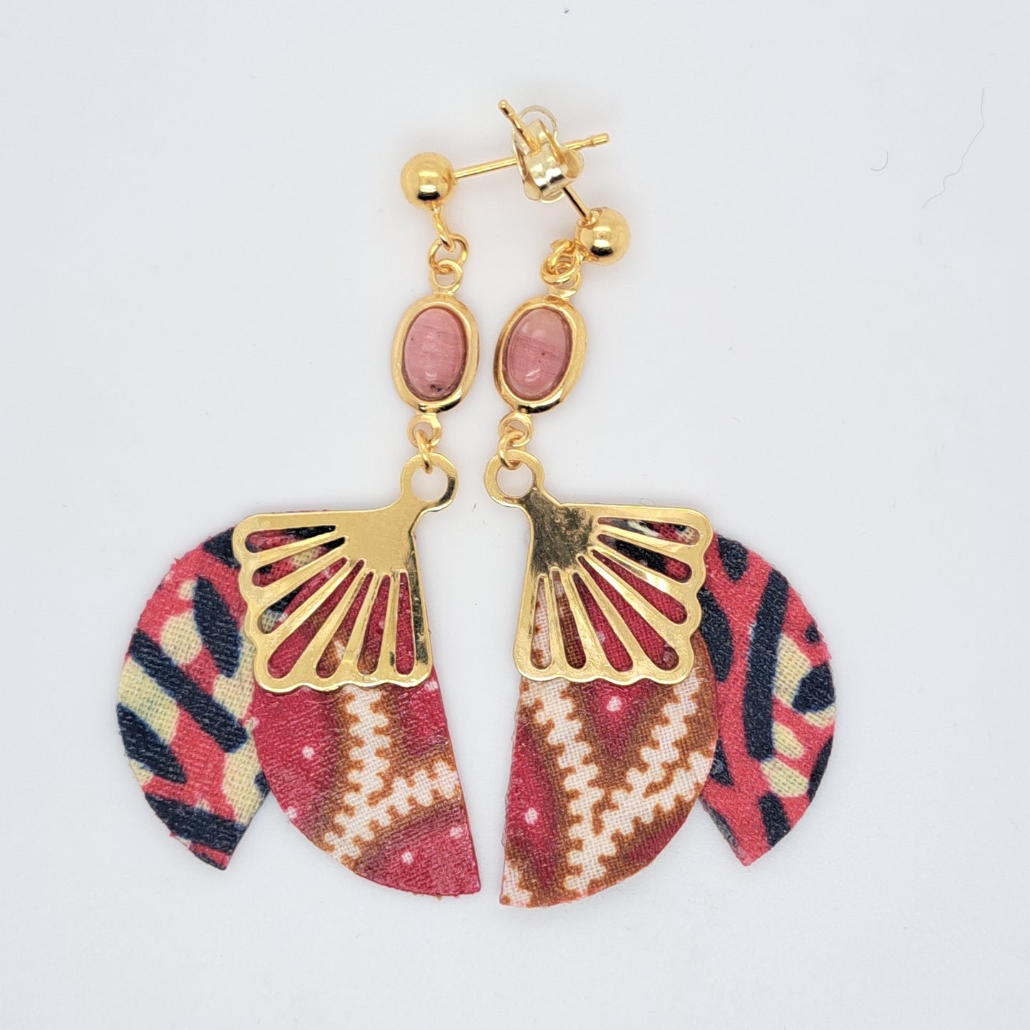 Rose Jaipur - Boucles d'oreilles rhodonite