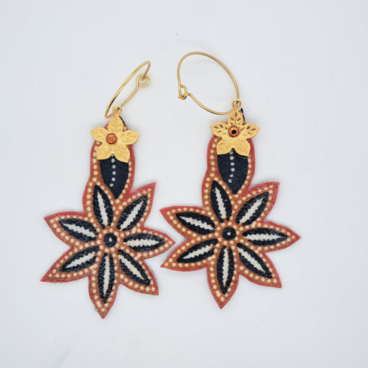 Bali batik I - Boucles d'oreilles pendantes