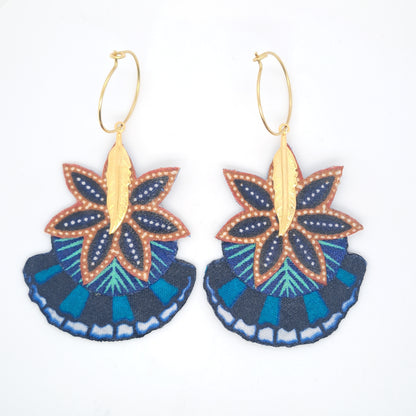 Bali batik II- Boucles d'oreilles pendantes