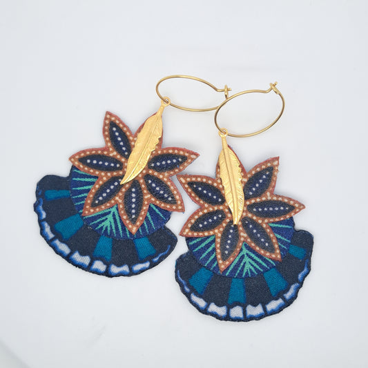Bali batik II- Boucles d'oreilles pendantes