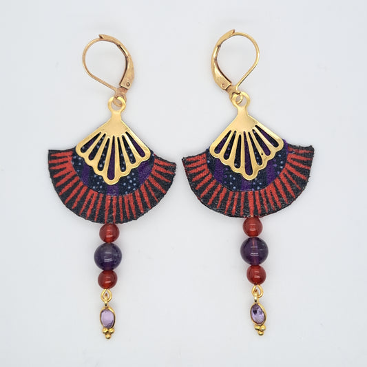 Violet Love Jaisalmer II- Boucles d'oreilles pendantes améthyste