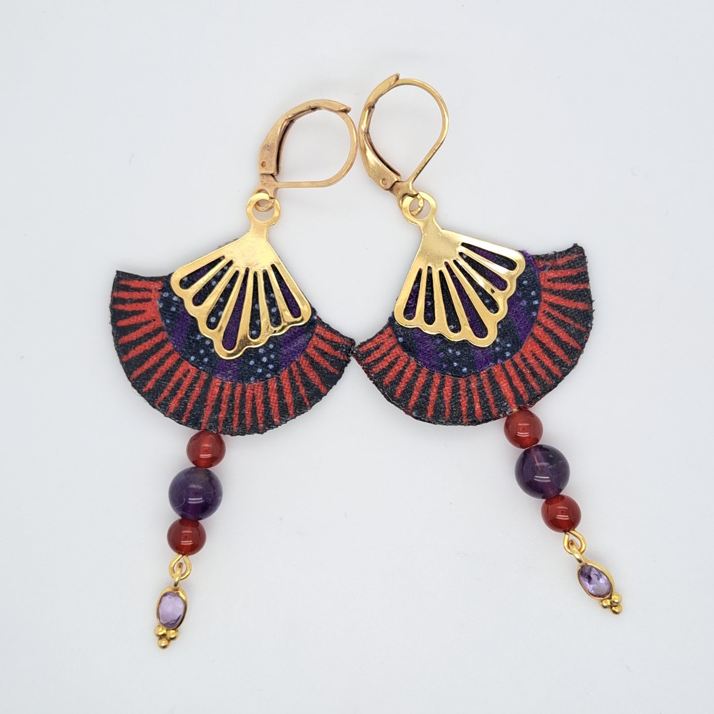 Violet Love Jaisalmer II- Boucles d'oreilles pendantes améthyste