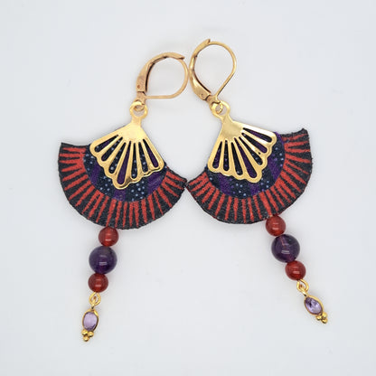 Violet Love Jaisalmer II- Boucles d'oreilles pendantes améthyste