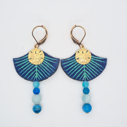 Bleu Cozumel - Boucles d'oreilles perles amazonite apatite
