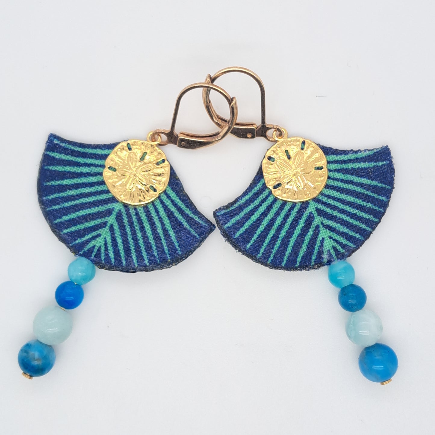 Bleu Cozumel - Boucles d'oreilles perles amazonite apatite