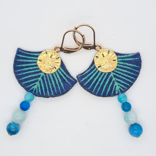 Bleu Cozumel - Boucles d'oreilles perles amazonite apatite