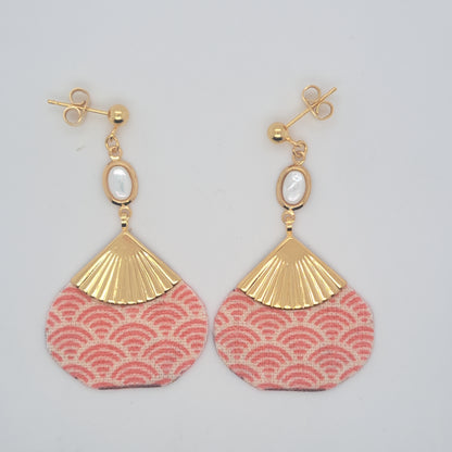 Rouge Hôi An - Boucles d'oreilles nacre