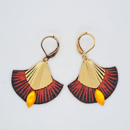 Kogi II - Red Pineapple Drop Earrings