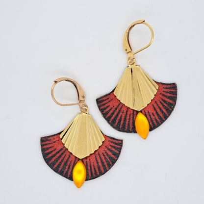 Kogi II - Red Pineapple Drop Earrings