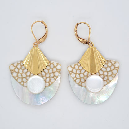 Blanc Mombasa - Boucles d'oreilles nacre