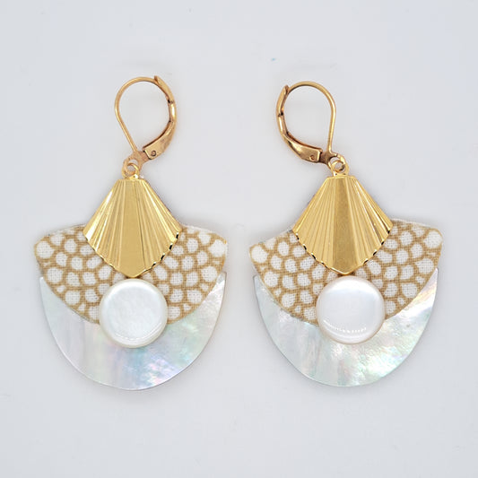 Blanc Mombasa - Boucles d'oreilles nacre