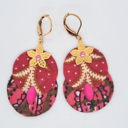Rose Love Spring - Boucles d'oreilles pendantes