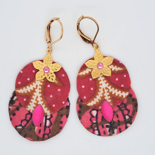 Rose Love Spring - Boucles d'oreilles pendantes