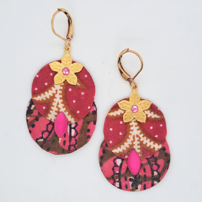 Rose Love Spring - Boucles d'oreilles pendantes
