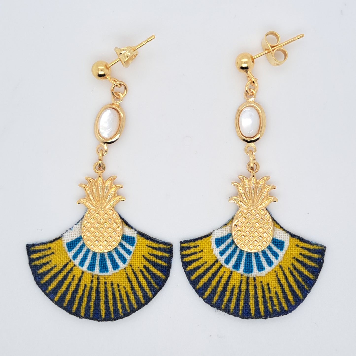 Jaune Magic Panama - Boucles d'oreilles pendantes en tissu