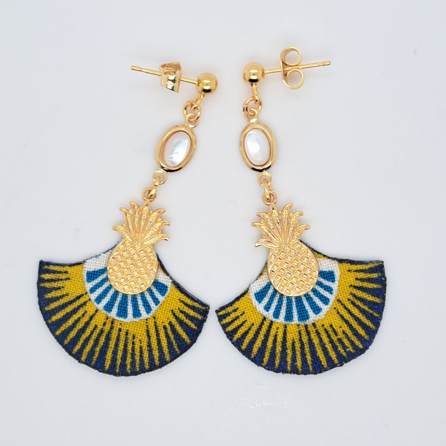 Jaune Magic Panama - Boucles d'oreilles pendantes en tissu