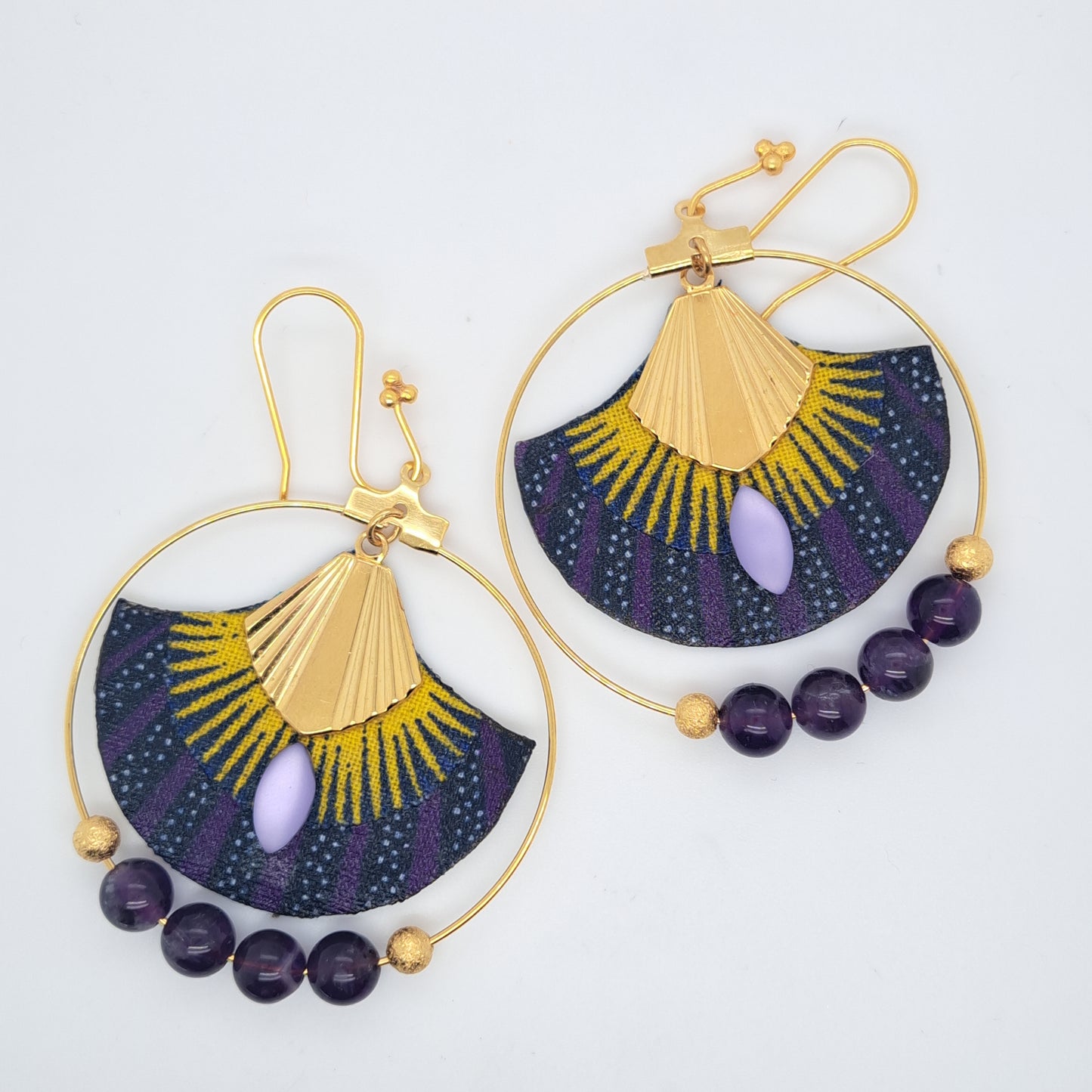 Violet Jaisalmer II - Boucles d'oreilles pendantes Améthyste
