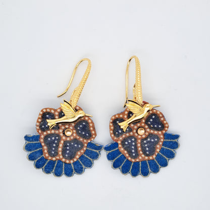 Bleu Caraïbes - Boucles d'oreilles pendantes