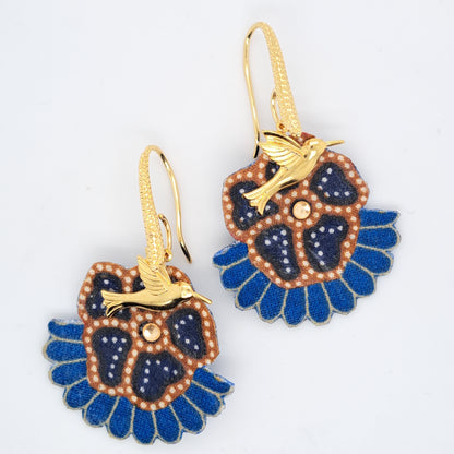 Bleu Caraïbes - Boucles d'oreilles pendantes