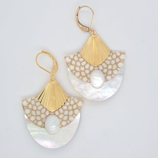 Blanc Mombasa - Boucles d'oreilles nacre