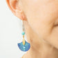 boucles d'oreilles tissu plaqué or amazonite Swarovski bleu