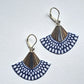Azulejos - Boucles d'oreilles pendantes argent en tissu