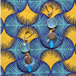 Bora Bora - Boucles d'oreilles bleues calcedoine plaqué or tissu